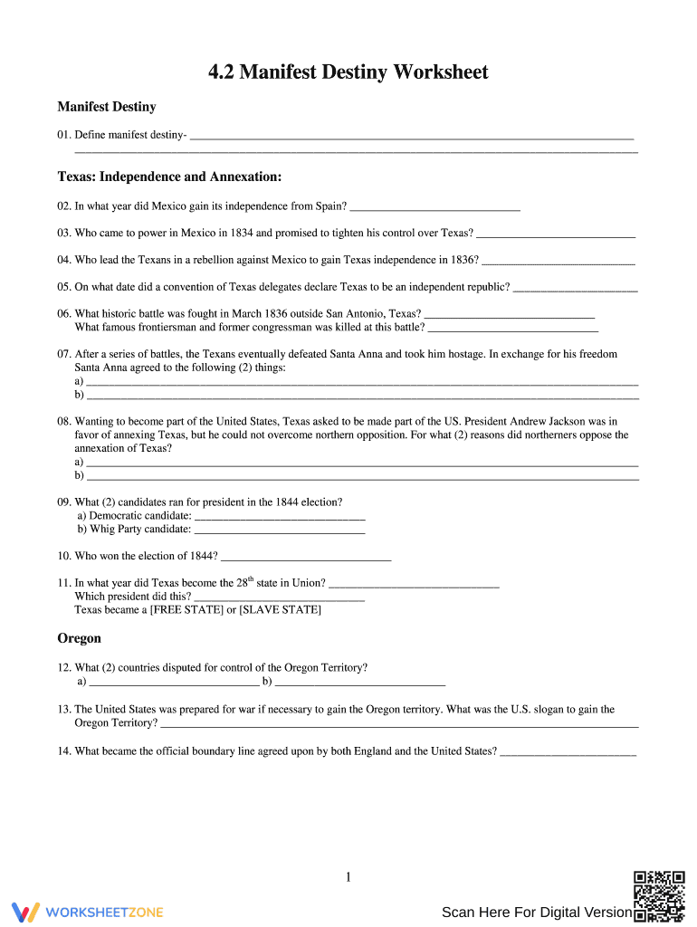 Manifest Destiny: Exploring American Expansionism - Page 1