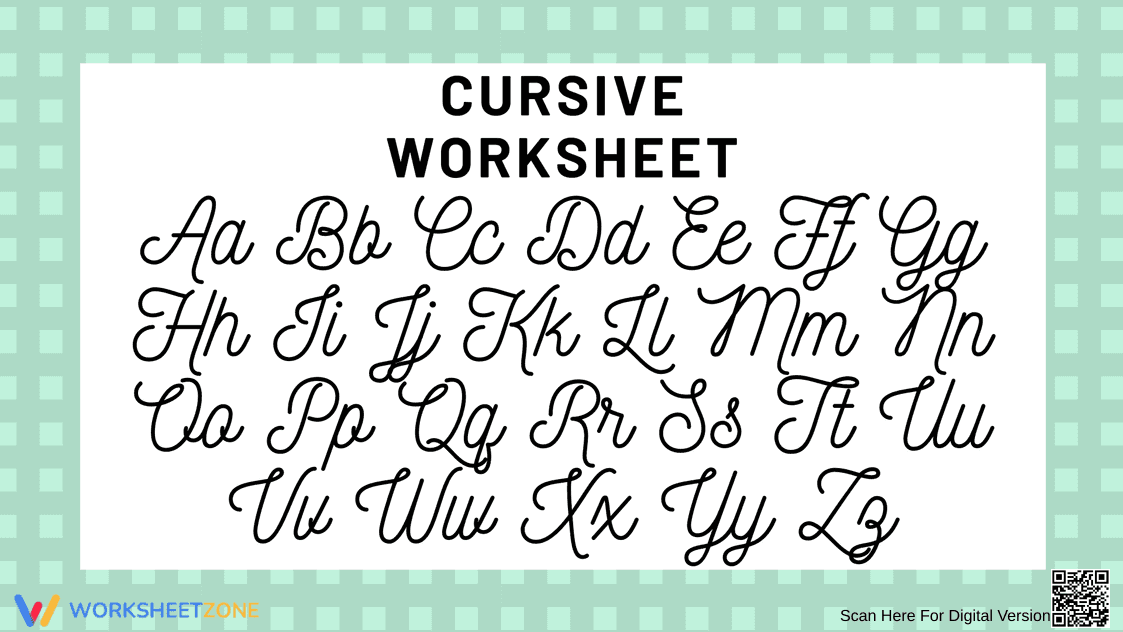 Practice Cursive Writing with this Worksheet - Page 1