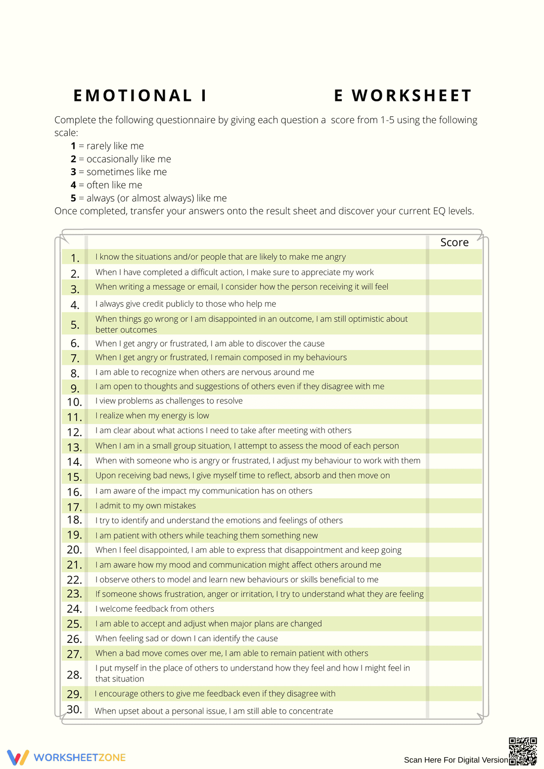 Emotional Intelligence Scoreboard - Page 1