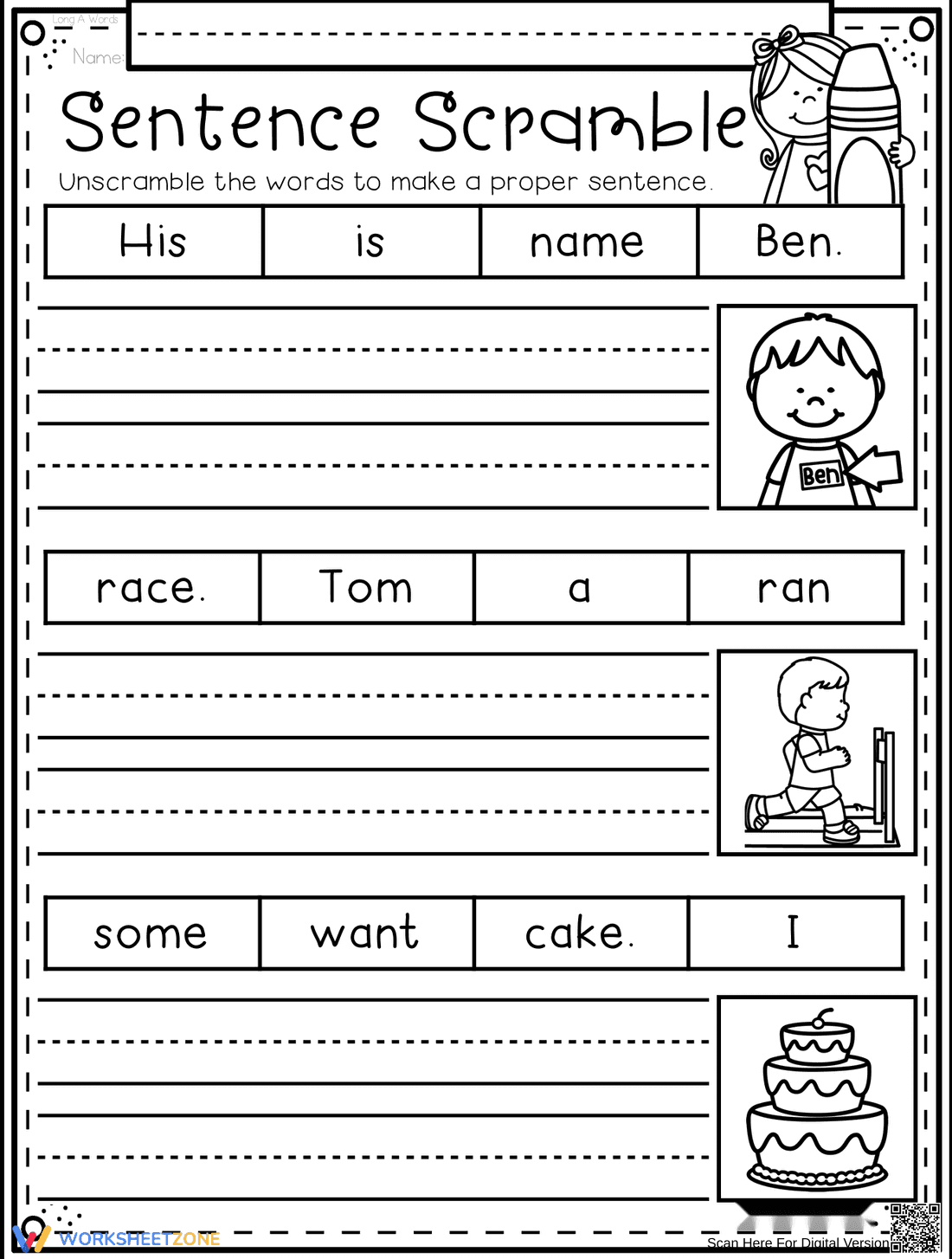 Solve the Sentence Scramble - Page 1