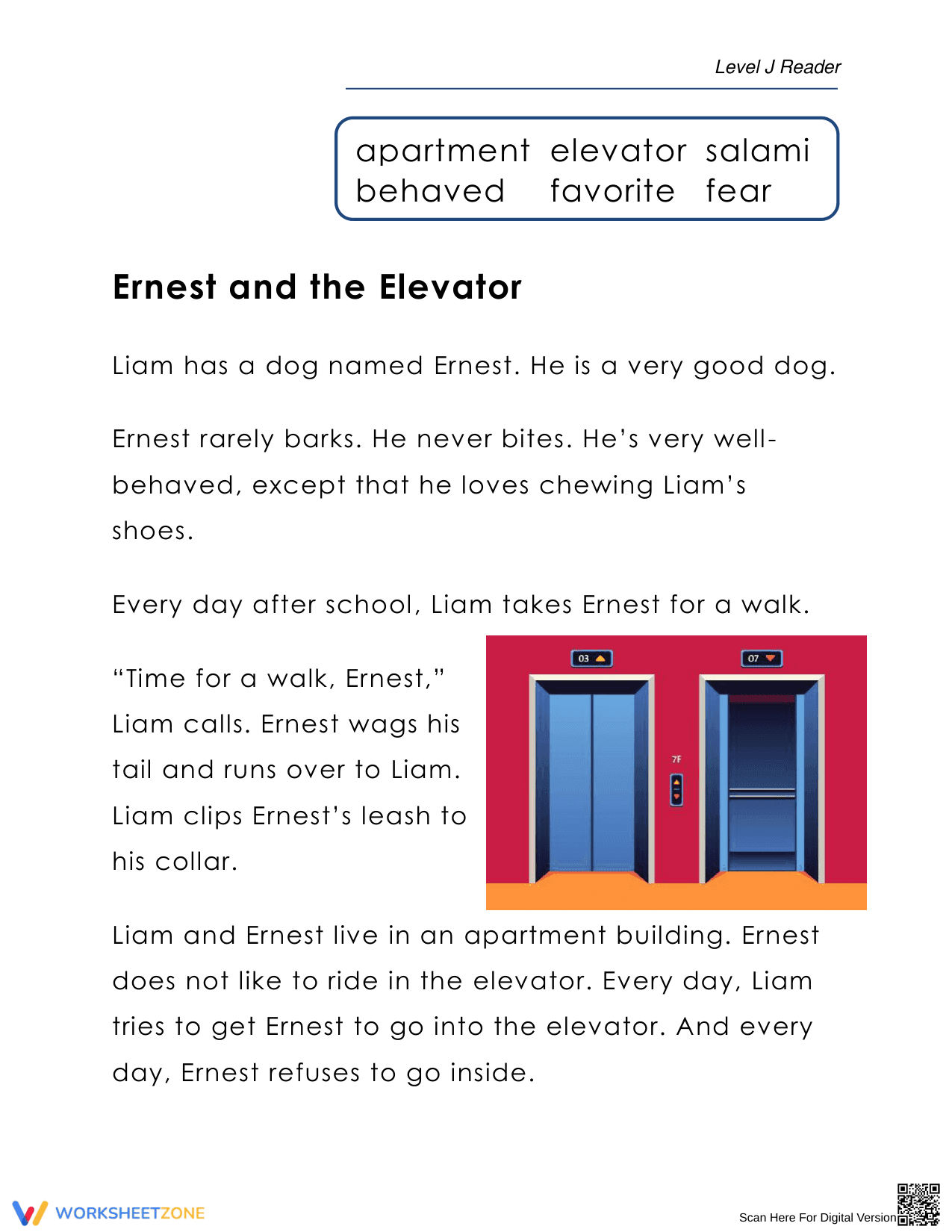 Reading Comprehension: Ernest and the Elevator - Page 1