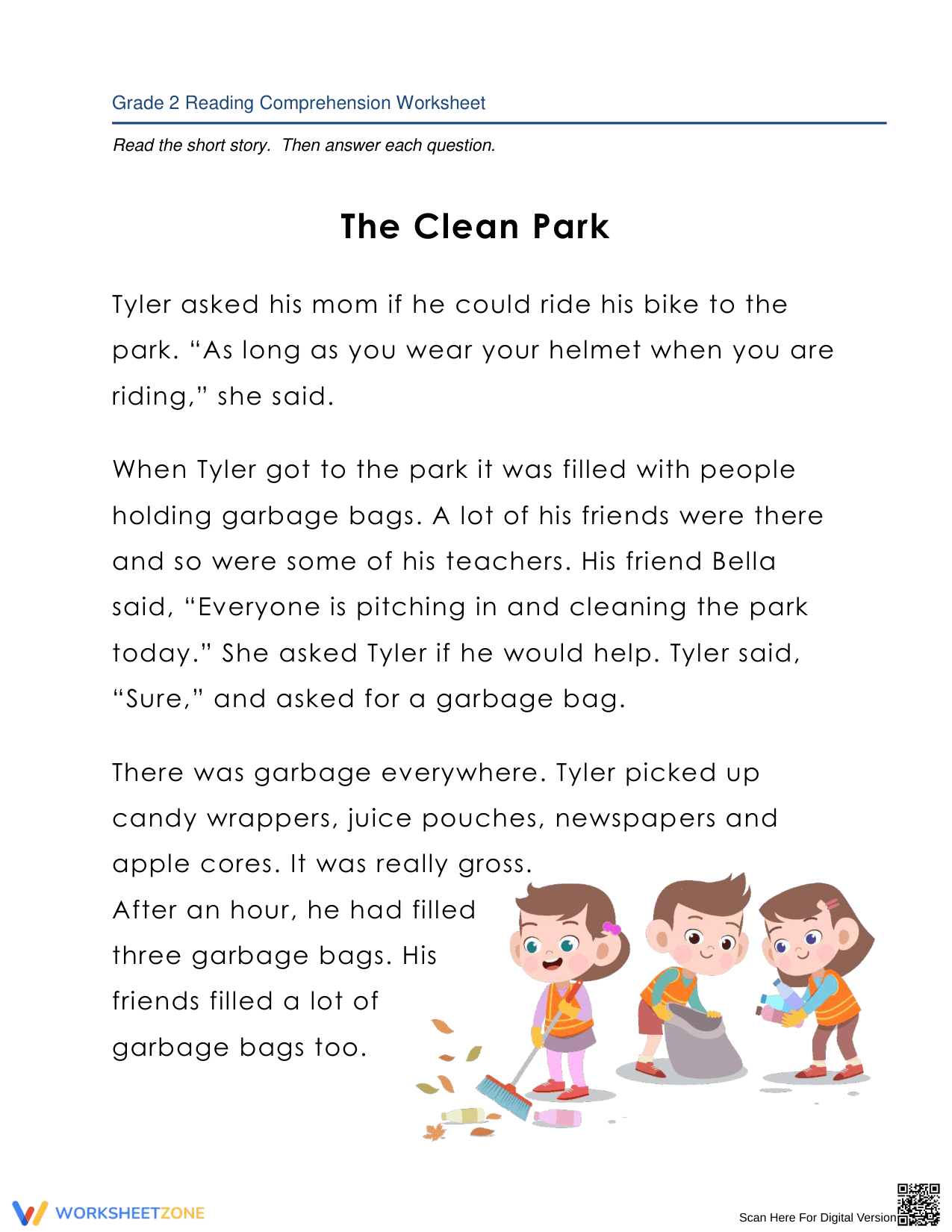 The Clean Park: A Reading Comprehension Adventure - Page 1