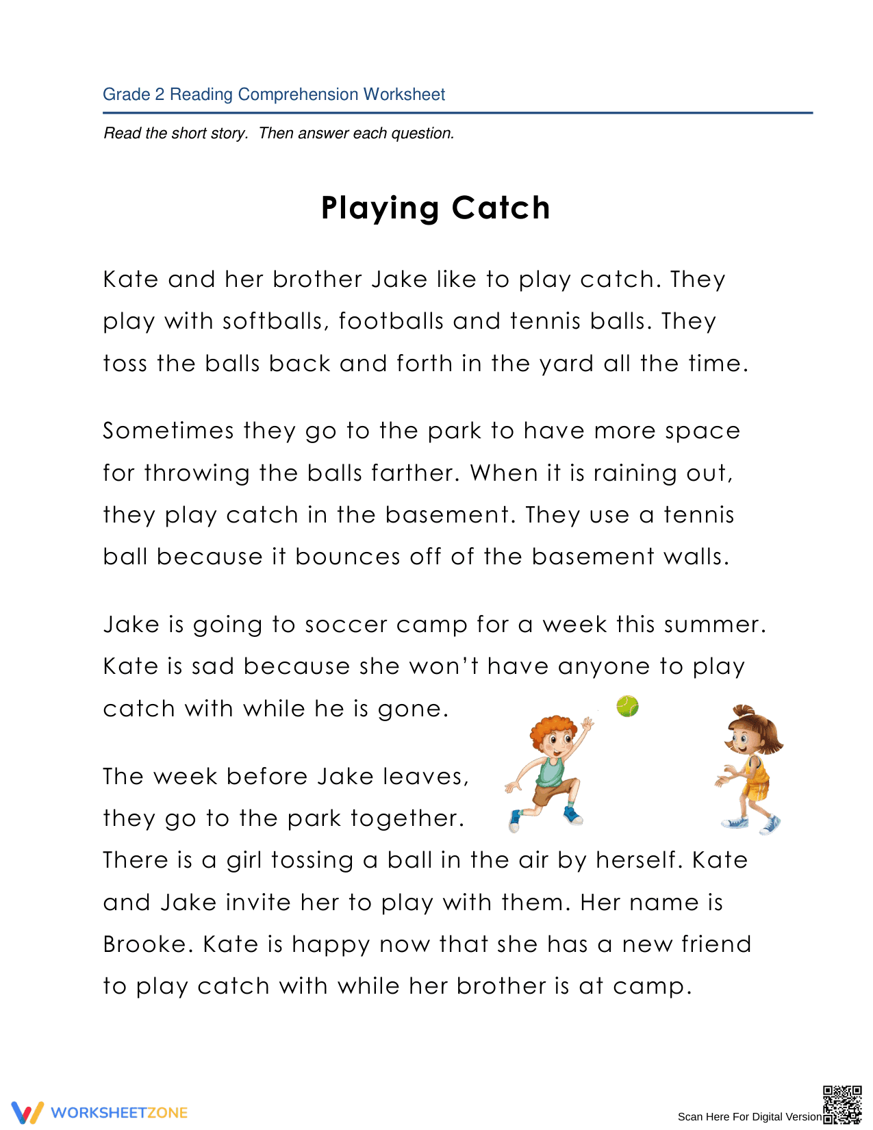 Playing Catch: Enhance Reading Skills with Fun Stories - Page 1
