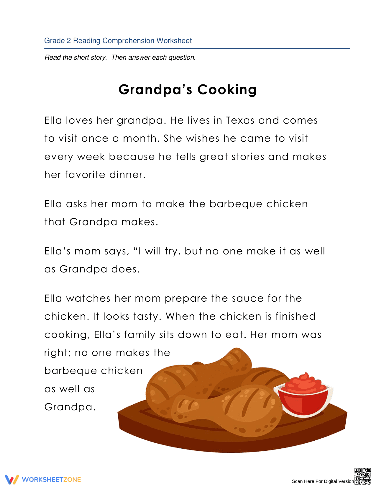 Grandpa's Cooking: A Reading Comprehension Adventure - Page 1