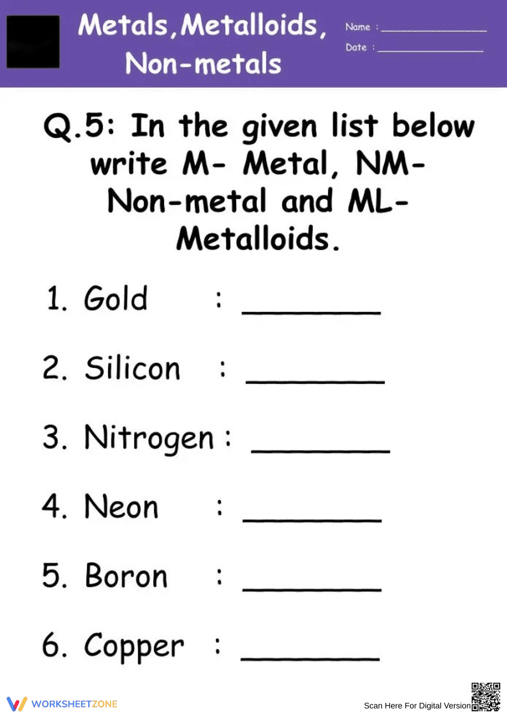 Metals, Non-metals, Metalloids: Chemistry - Page 1
