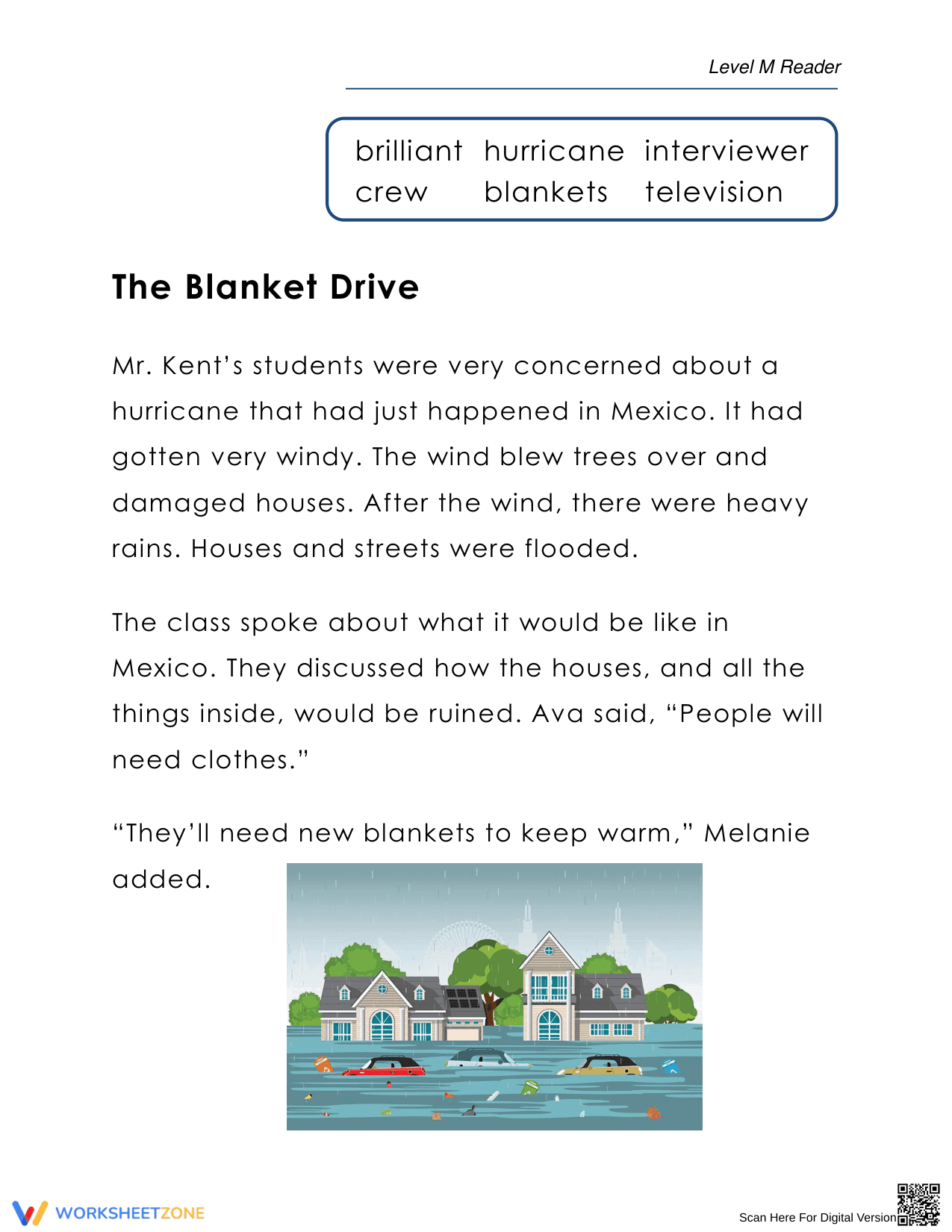 The Blanket Drive: A Reading Comprehension Worksheet - Page 1