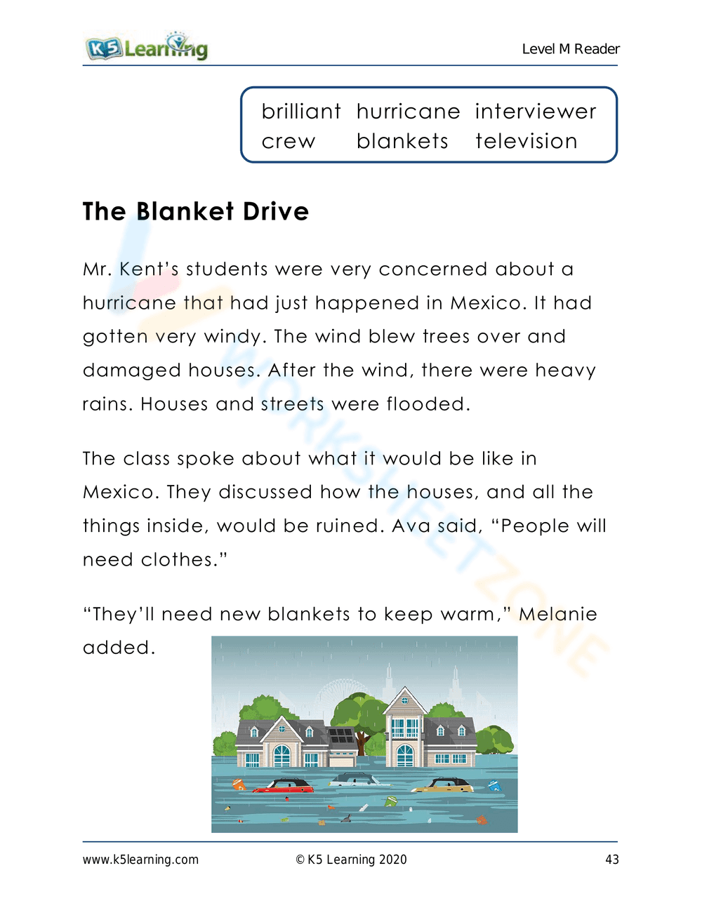 The Blanket Drive: A Reading Comprehension Worksheet - Page 1