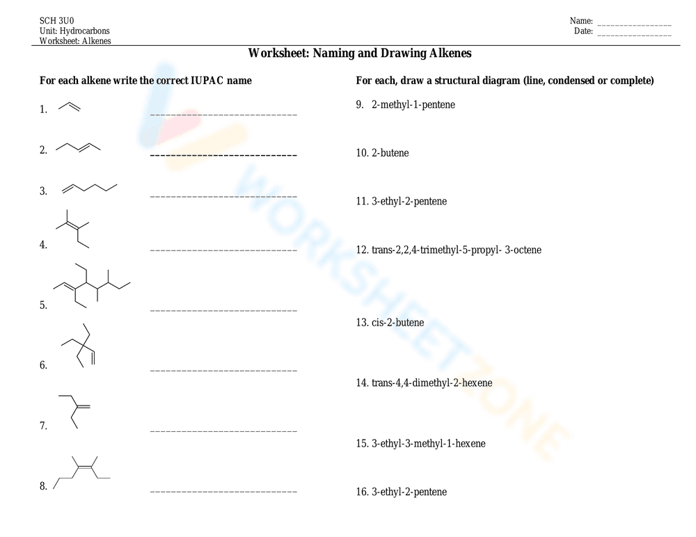 Naming and Drawing Alkanes: Organic Chemistry Basics - Page 1