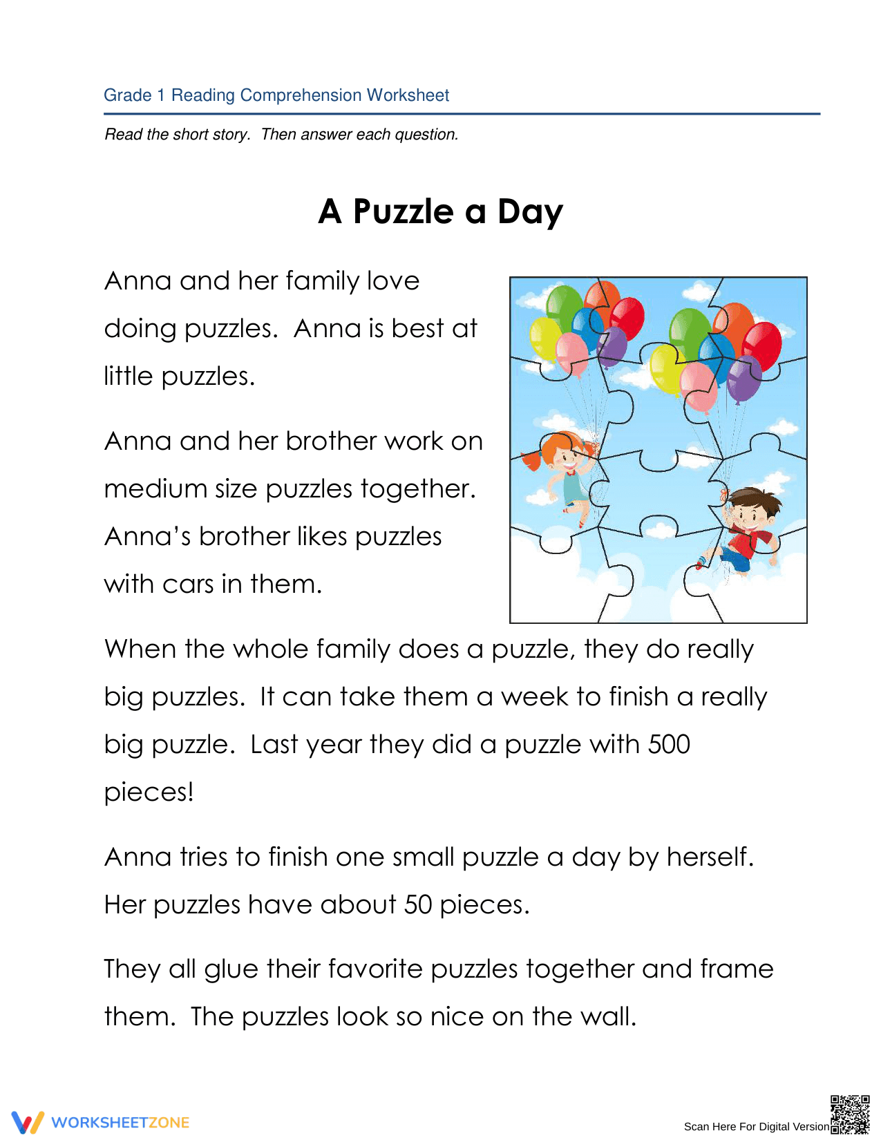 A Puzzle a Day: Logic and Reading Comprehension Fun - Page 1