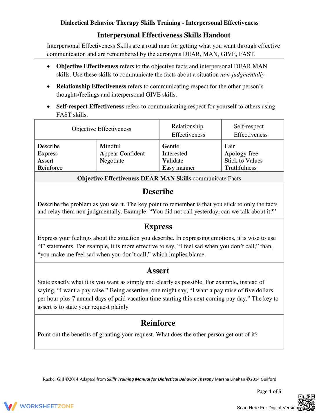 Updated DEAR MAN Communication Skills - Page 1