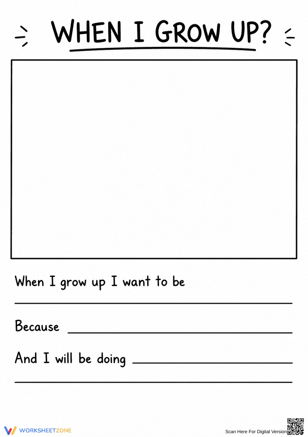 Kindergarten Career Goals — Printable No-Prep Worksheet - Page 1