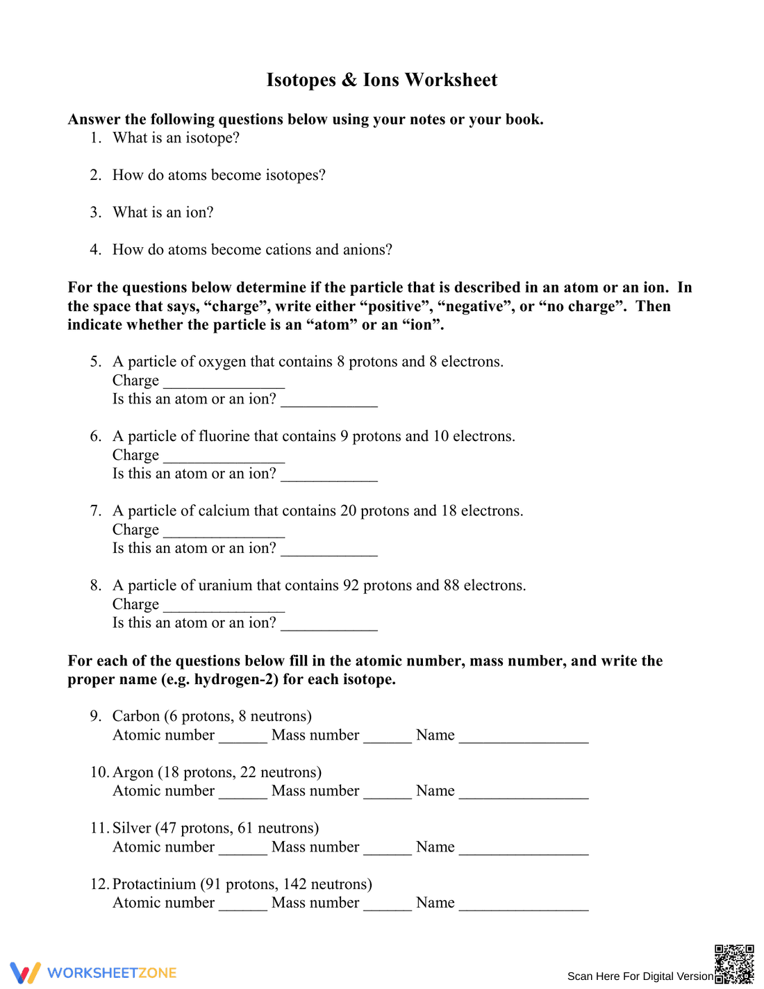Explore Isotopes and Ions - Page 1