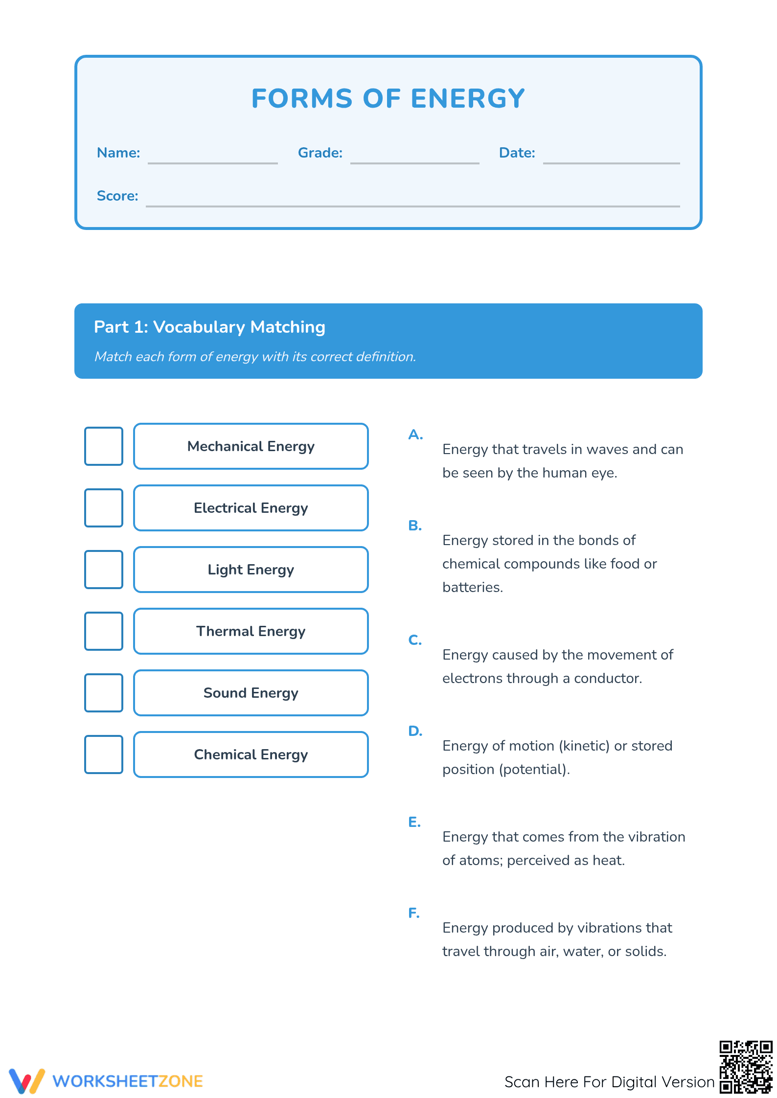 Discover Different Forms of Energy - Page 1