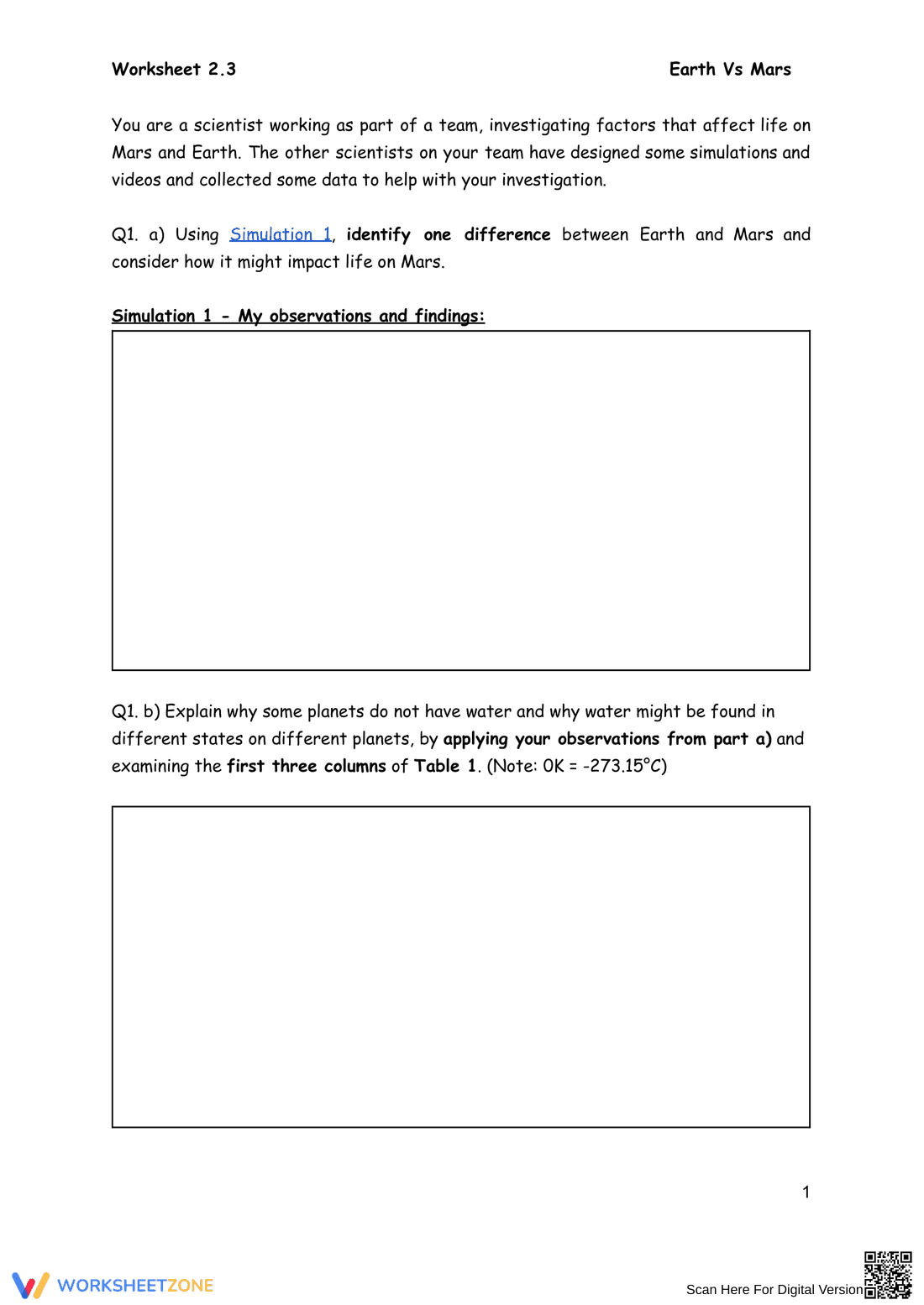Updated Escape Velocity Science Worksheet - Page 1