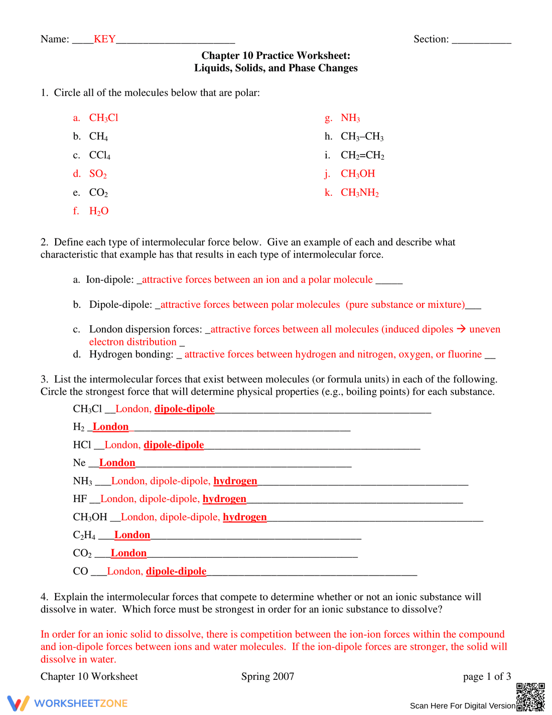 Liquids, Solids & Phase Changes Study Guide - Page 1