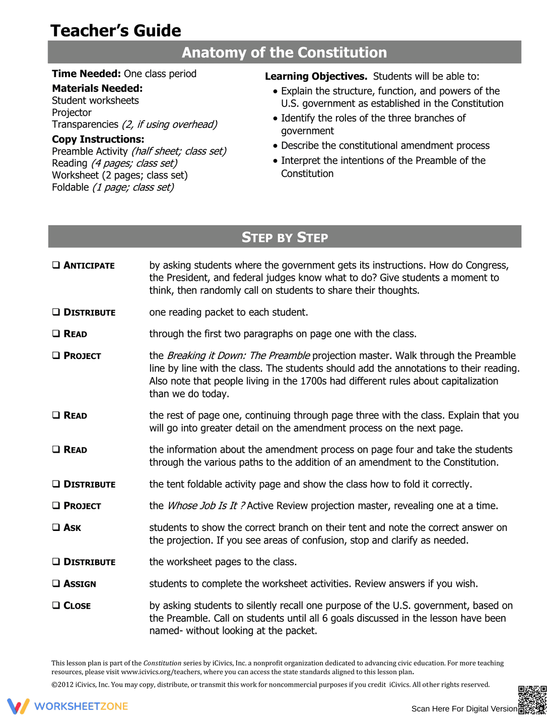 Anatomy of the Constitution Study Guide - Page 1