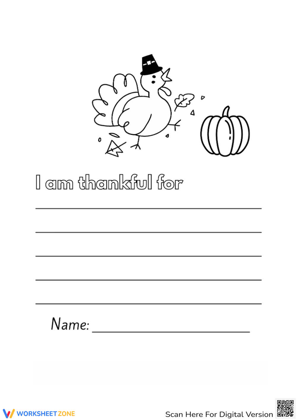 Thanksgiving Writing Worksheet | Grade 7-8 Essential - Page 1