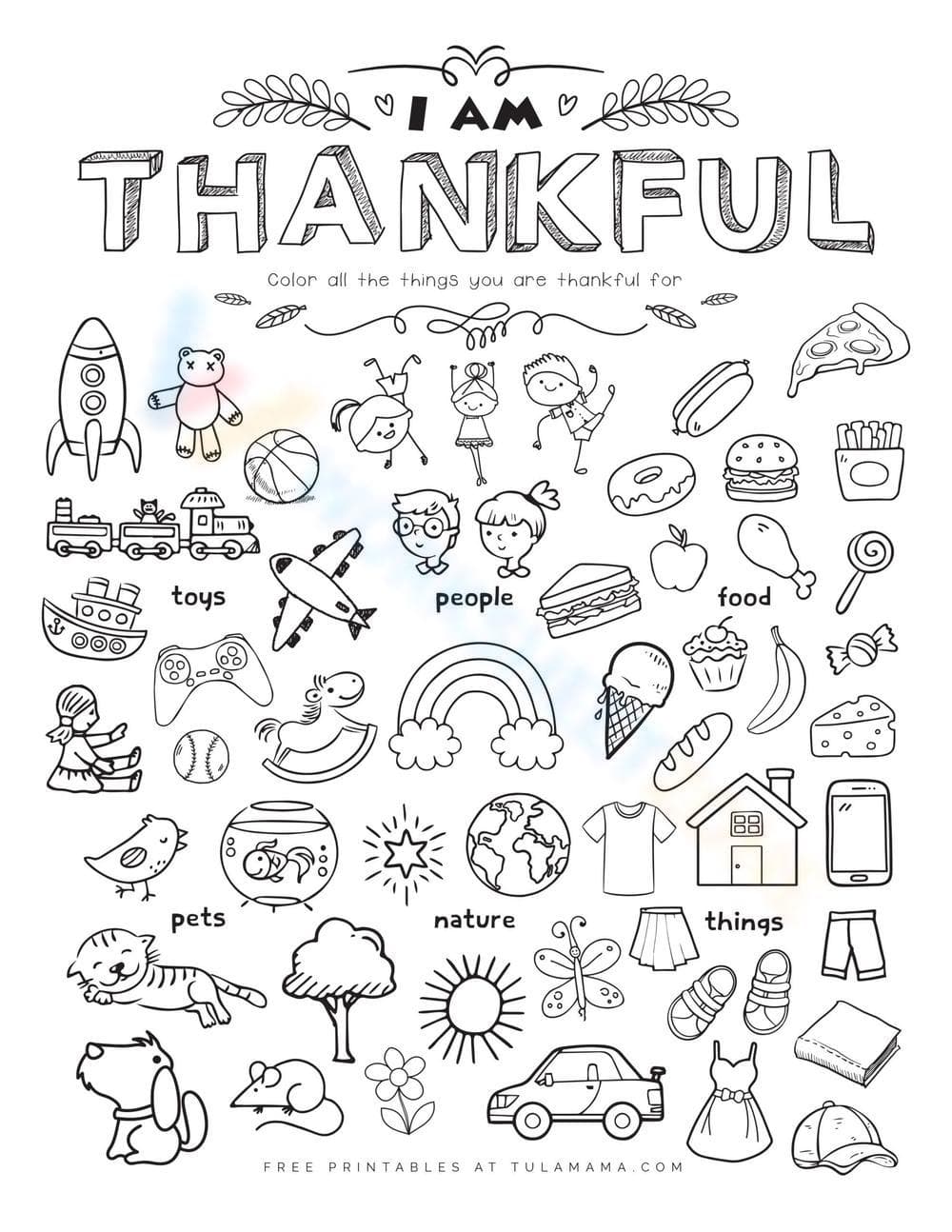 Thankful Coloring Page | Gratitude Activity - Page 1