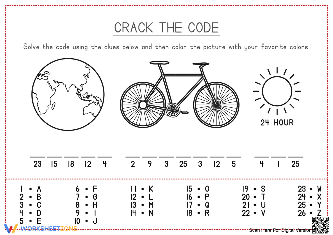 Crack the Code Worksheet - Page 1