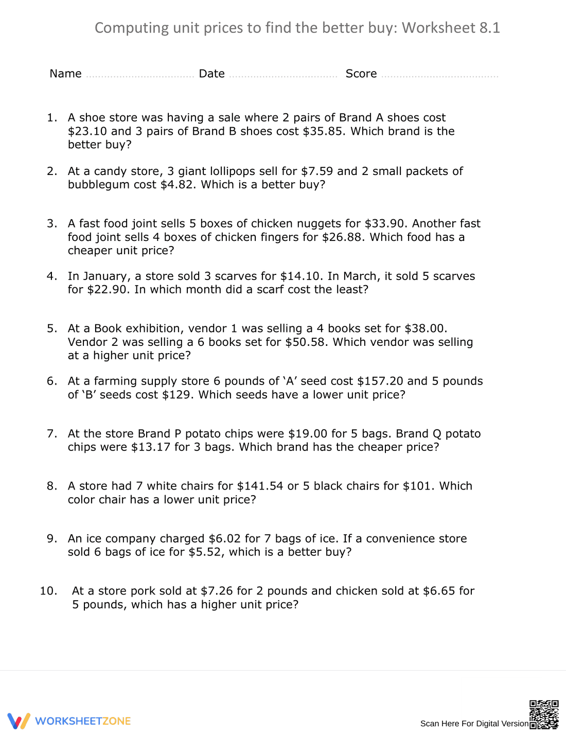 Compute Unit Prices to Find the Better Buy - Page 1