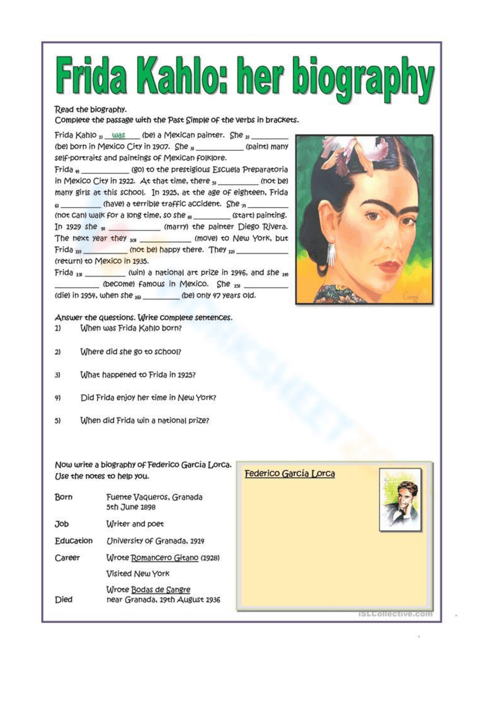 Frida Kahlo Biography: Part 3 - Page 1