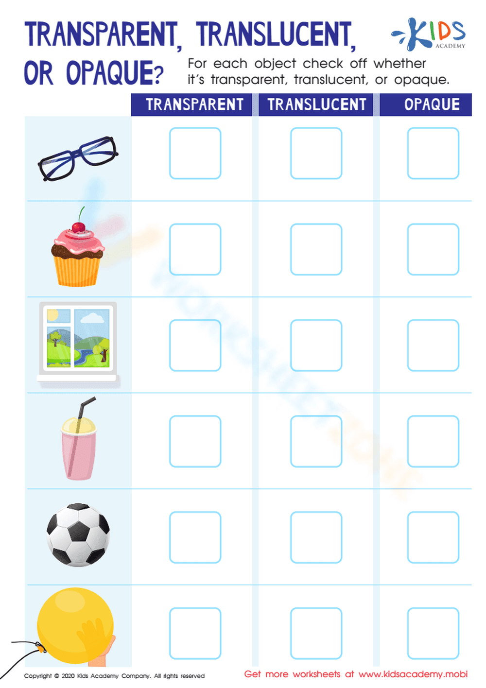 Transparency: Transparent, Translucent, Opaque - Page 1