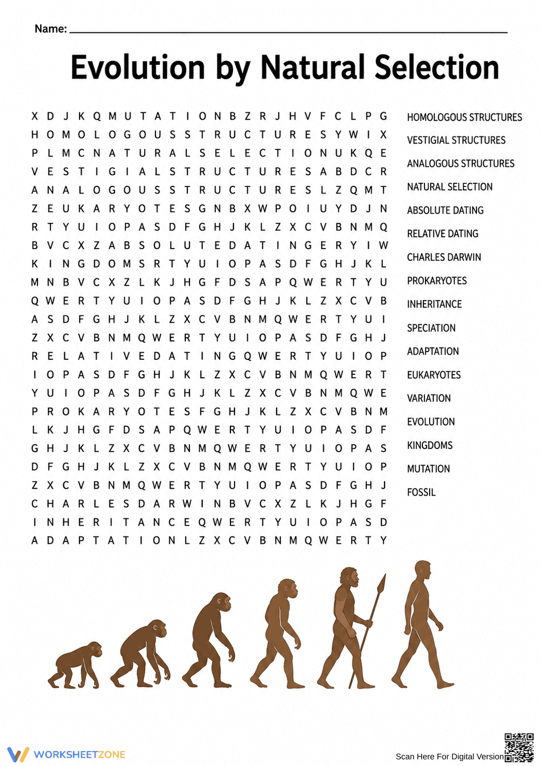 Essential Evolution by Natural Selection Worksheet | Grade 8 - Page 1