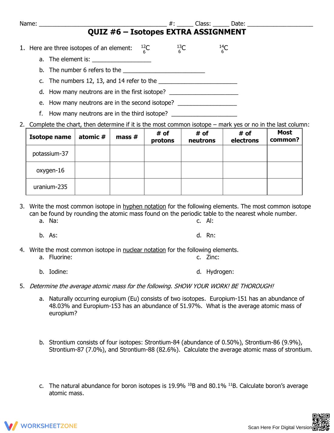 Isotopes Assignment - Page 1