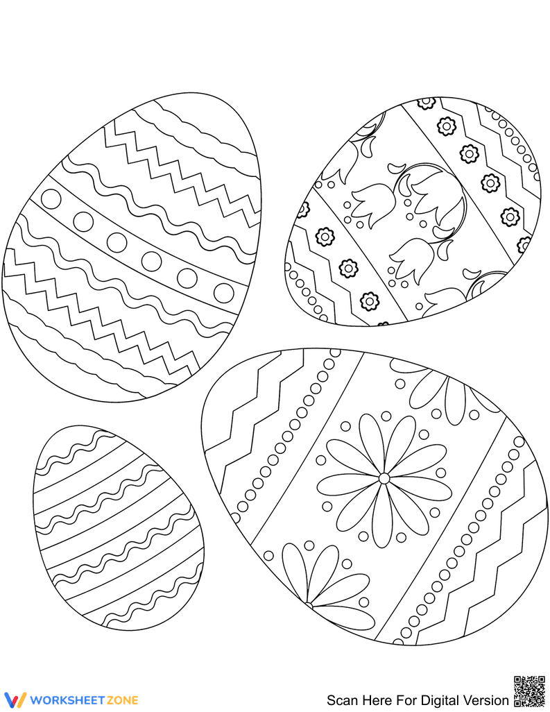 Four Decorated Easter Eggs - Page 1