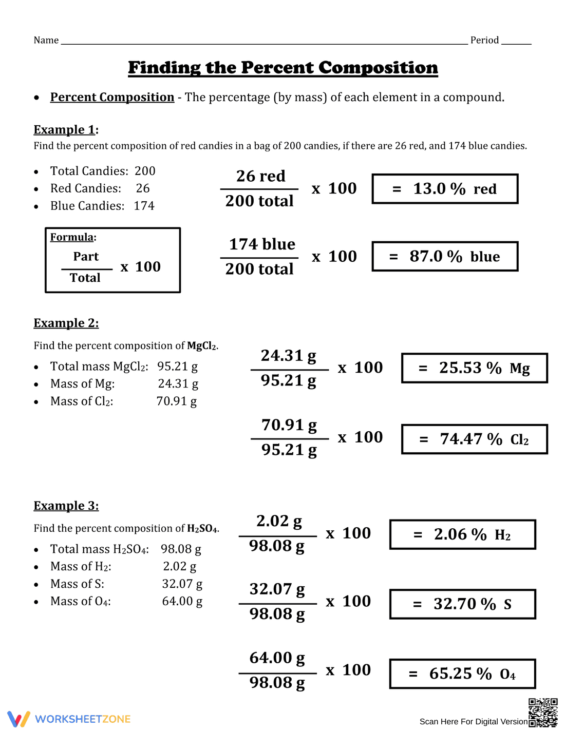 Finding Percent Composition - Page 1