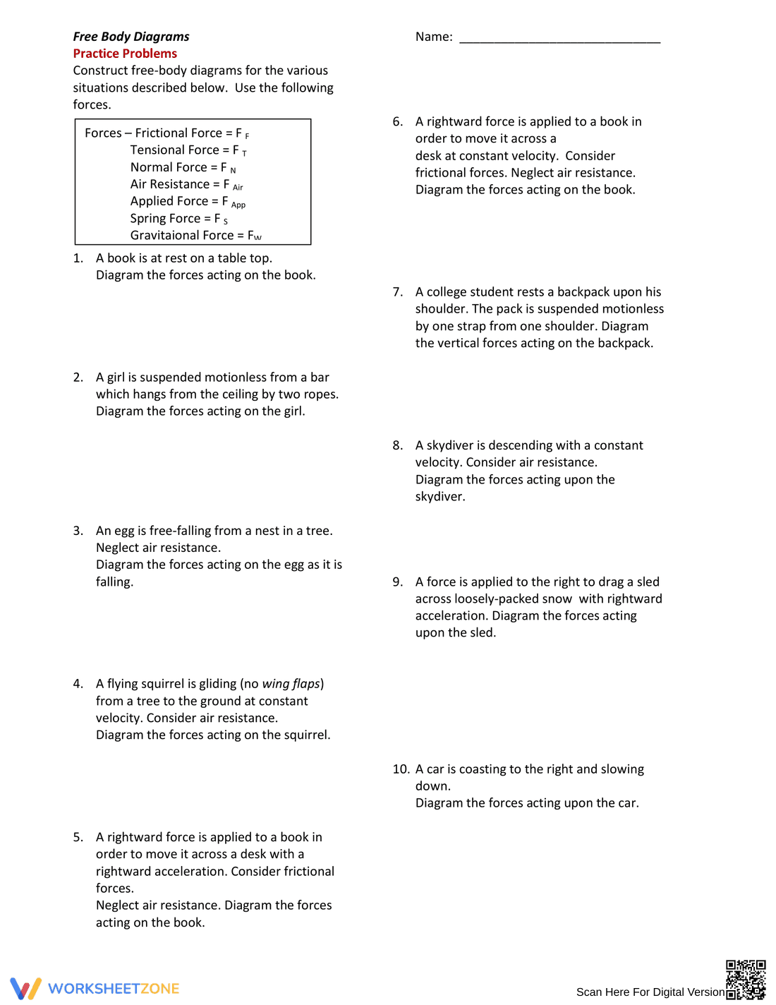 Introduction to Free Body Diagram - Page 1