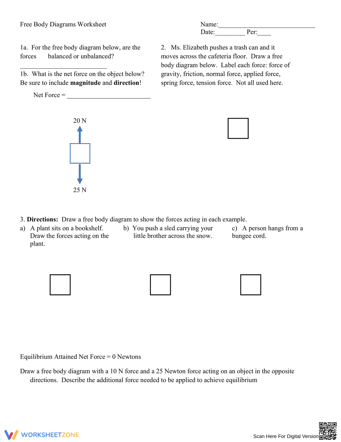 Free Body Diagram Answers - Page 1