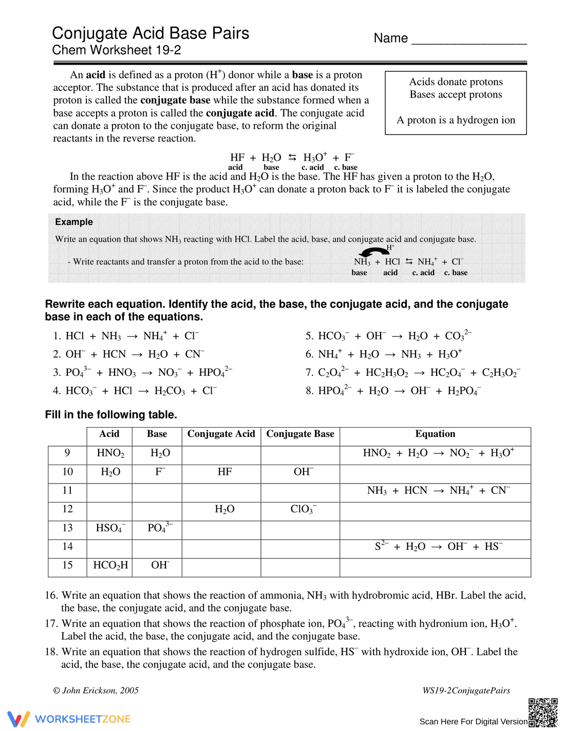 Conjugate Acid-Base Pairs - Page 1