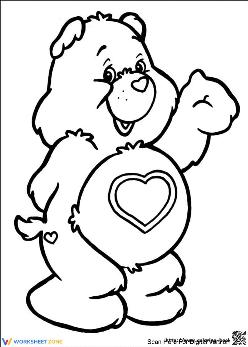 Care Bears Love-a-lot Heart Coloring Page - Page 1