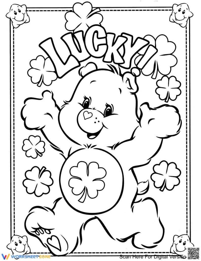 Lucky Care Bear Worksheet for Kids - Page 1