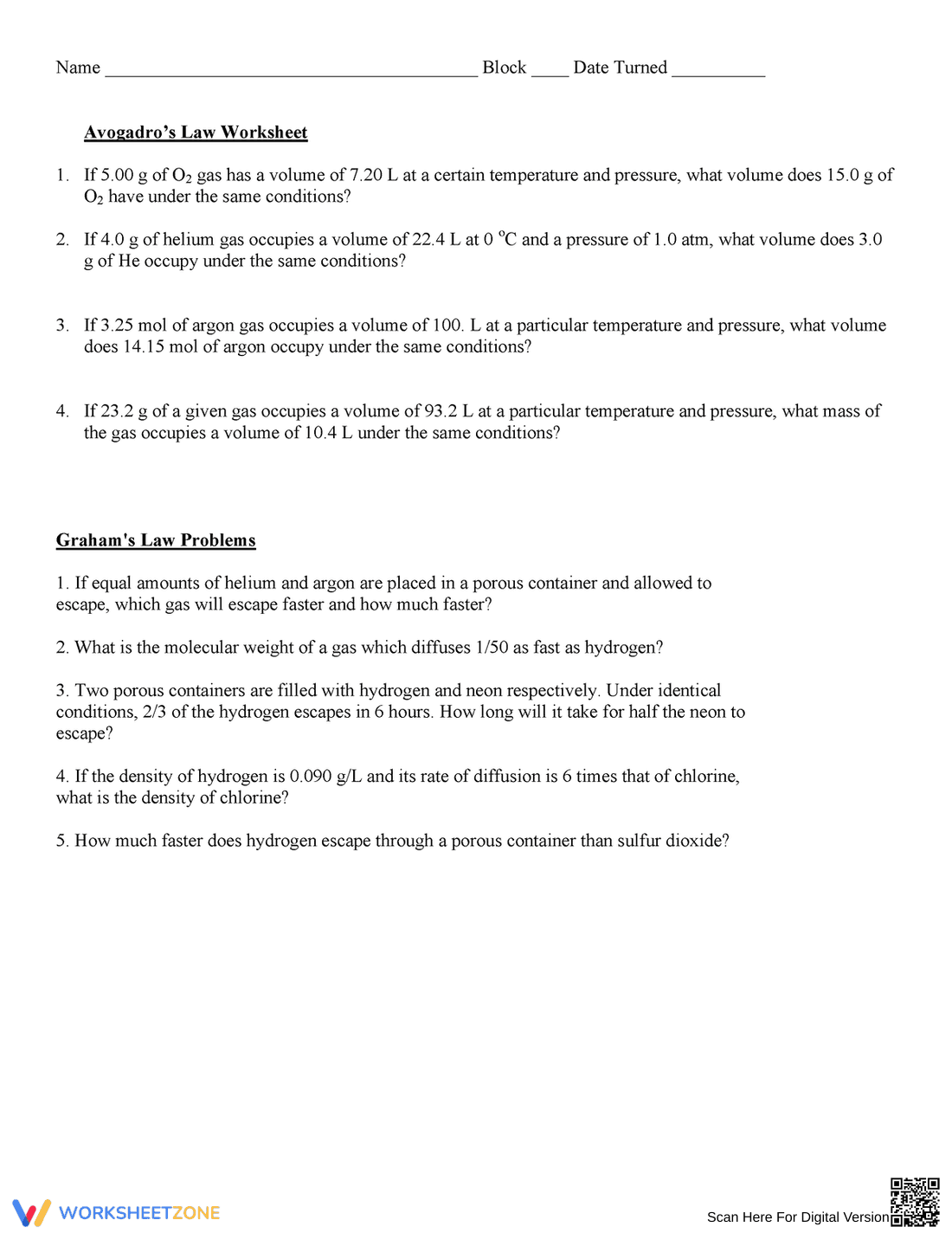 Master Graham's Law with Practice Problems - Page 1