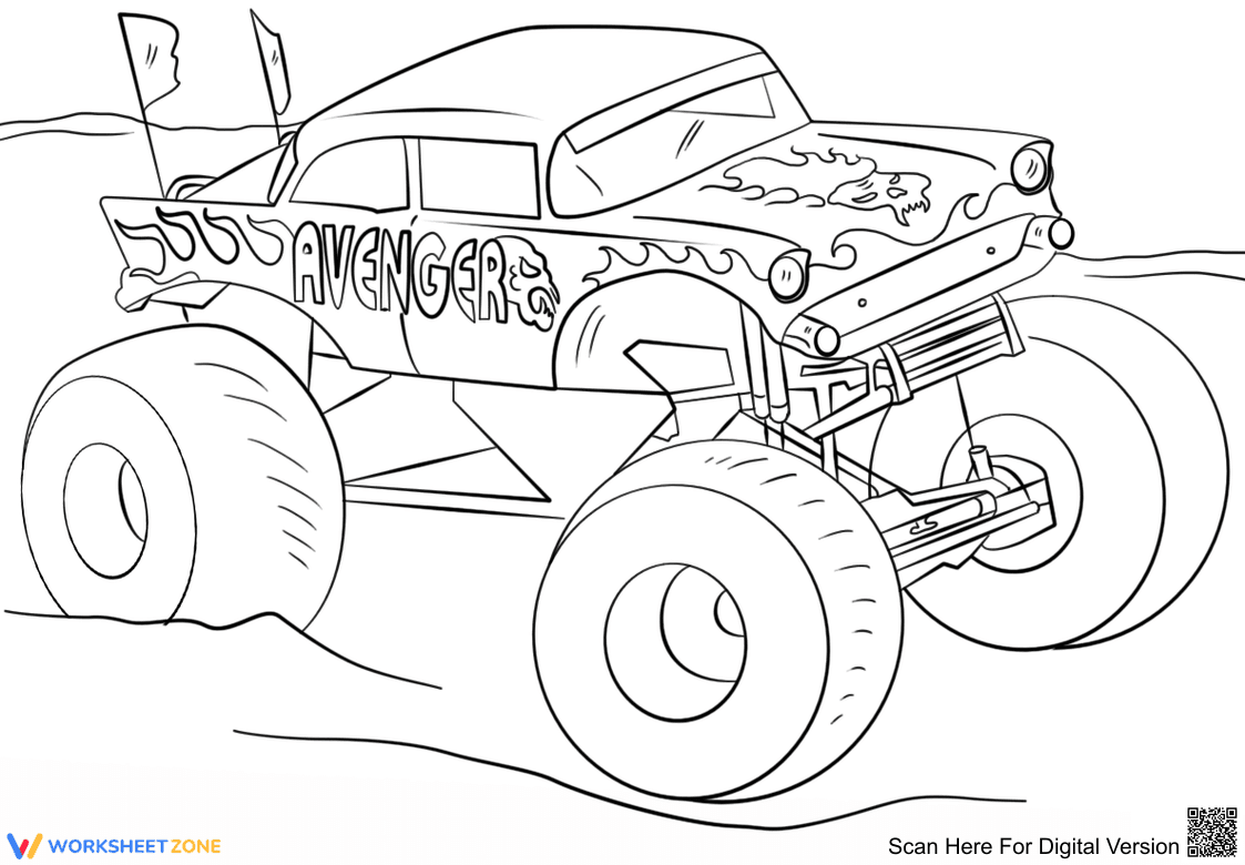 Avenger Monster Truck Fun Activity - Page 1