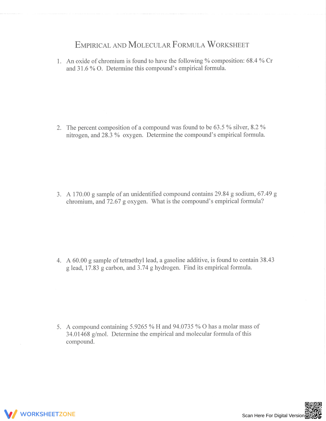 Find Percent Composition and Molecular Formula - Page 1