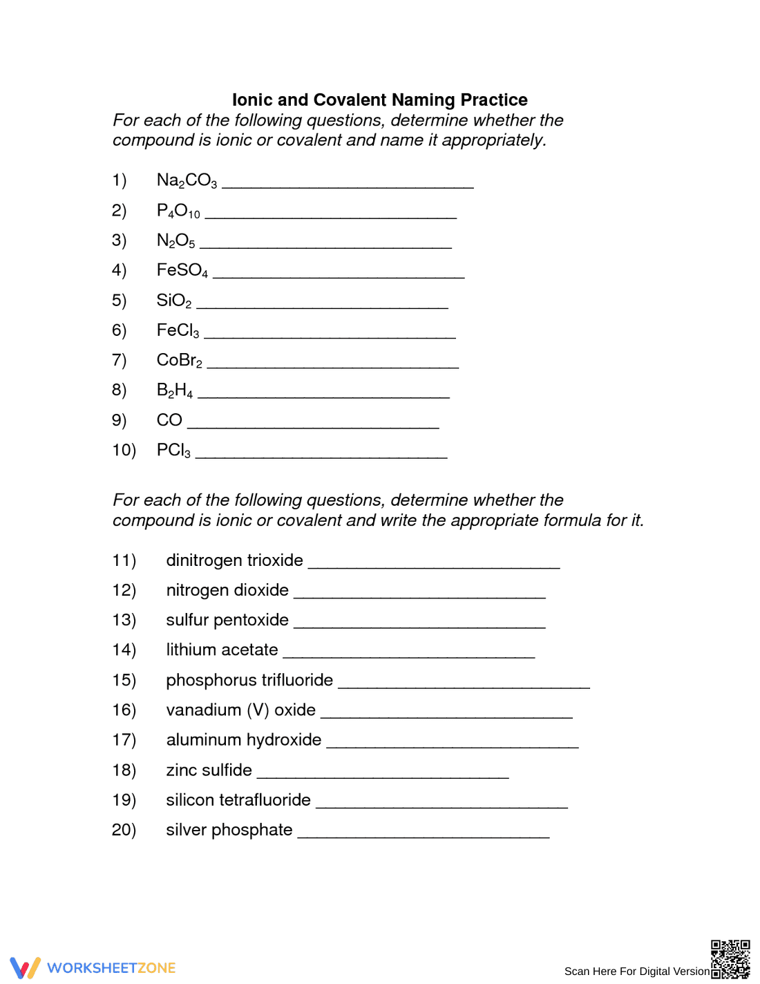 Covalent Compound List: Chemistry Resource - Page 1