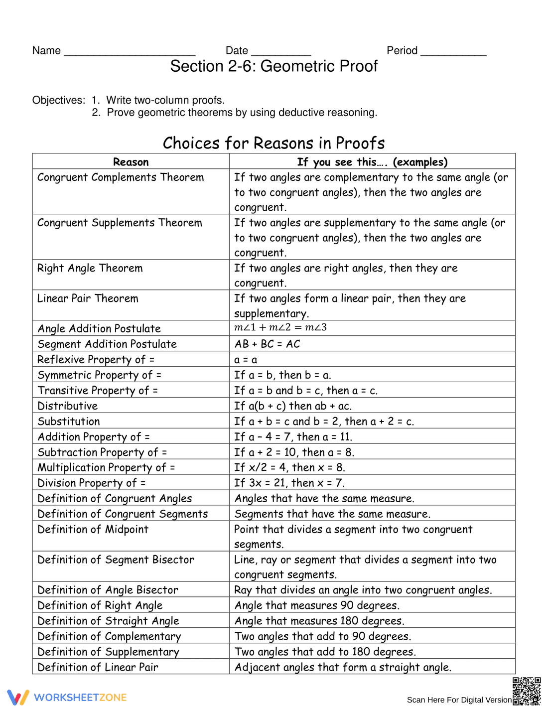 Master Geometric Proofs with This Updated Worksheet - Page 1