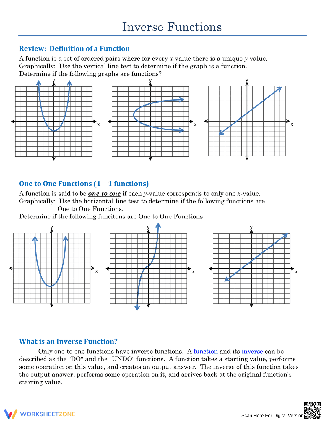 Mastering Inverse Functions: Practice Problems - Page 1