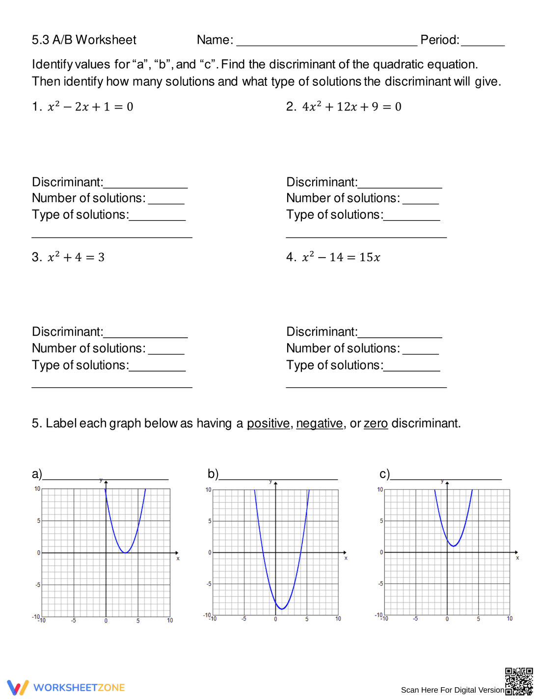 Understanding the Discriminant in Quadratic Equations - Page 1