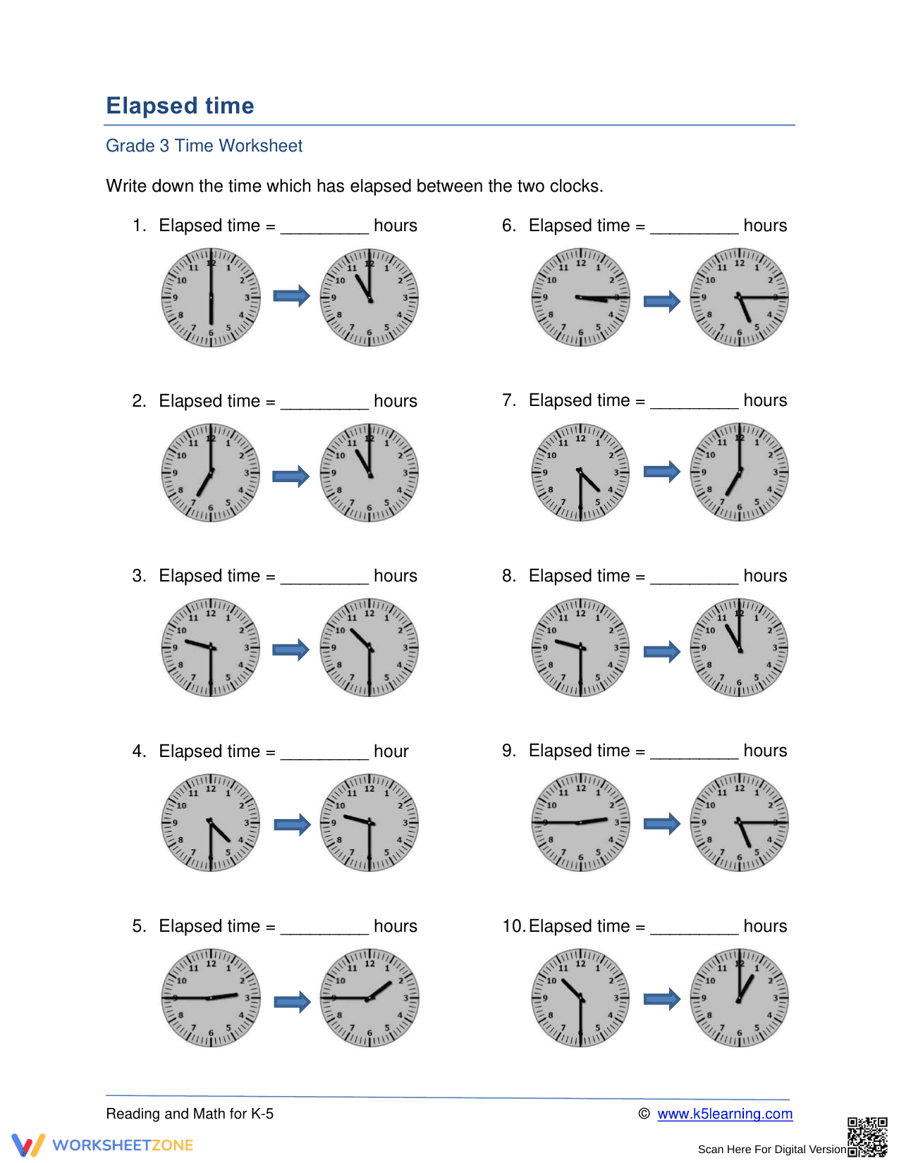 Calculate How Much Time Went By: Practice - Page 1