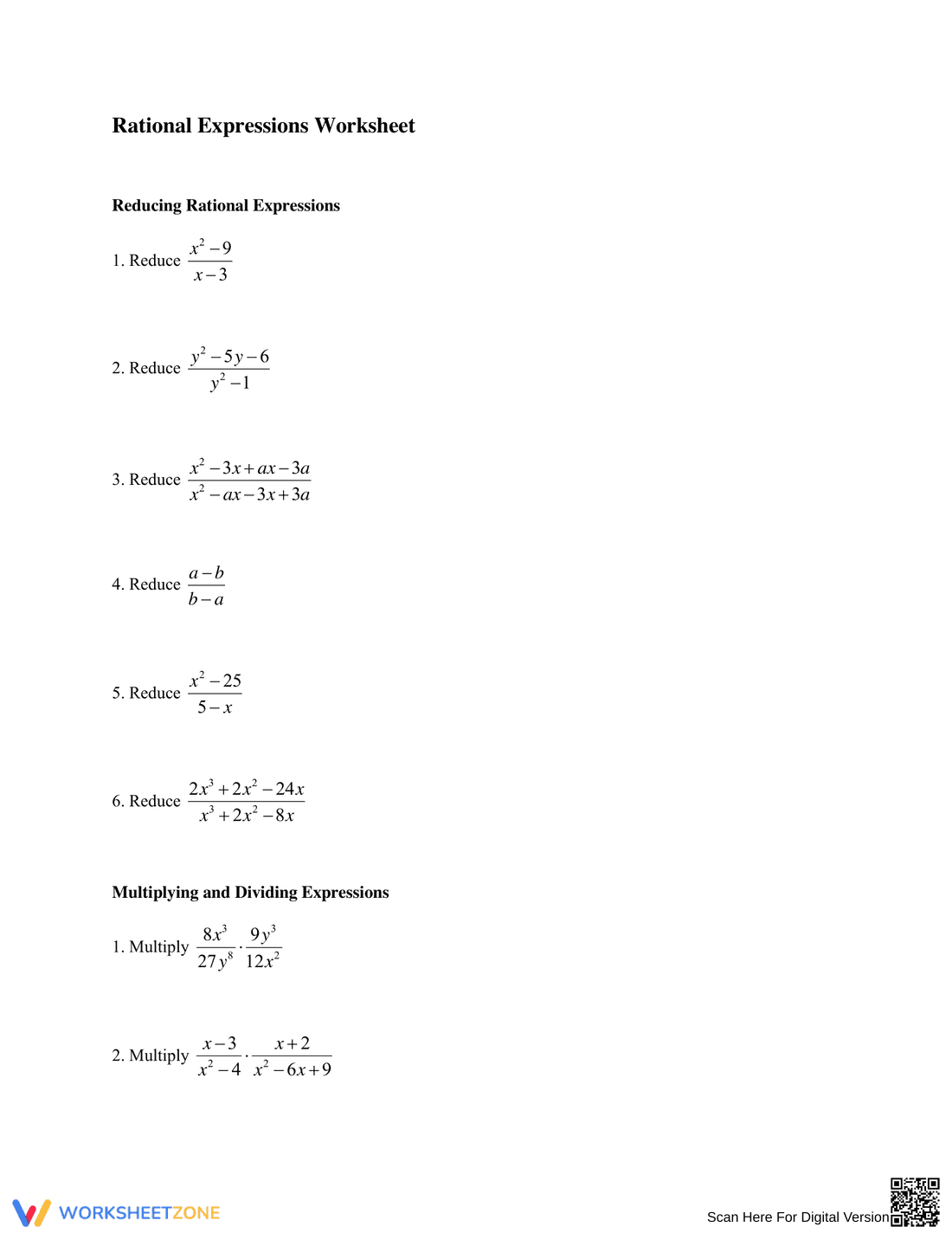 Updated Rational Expressions - Page 1