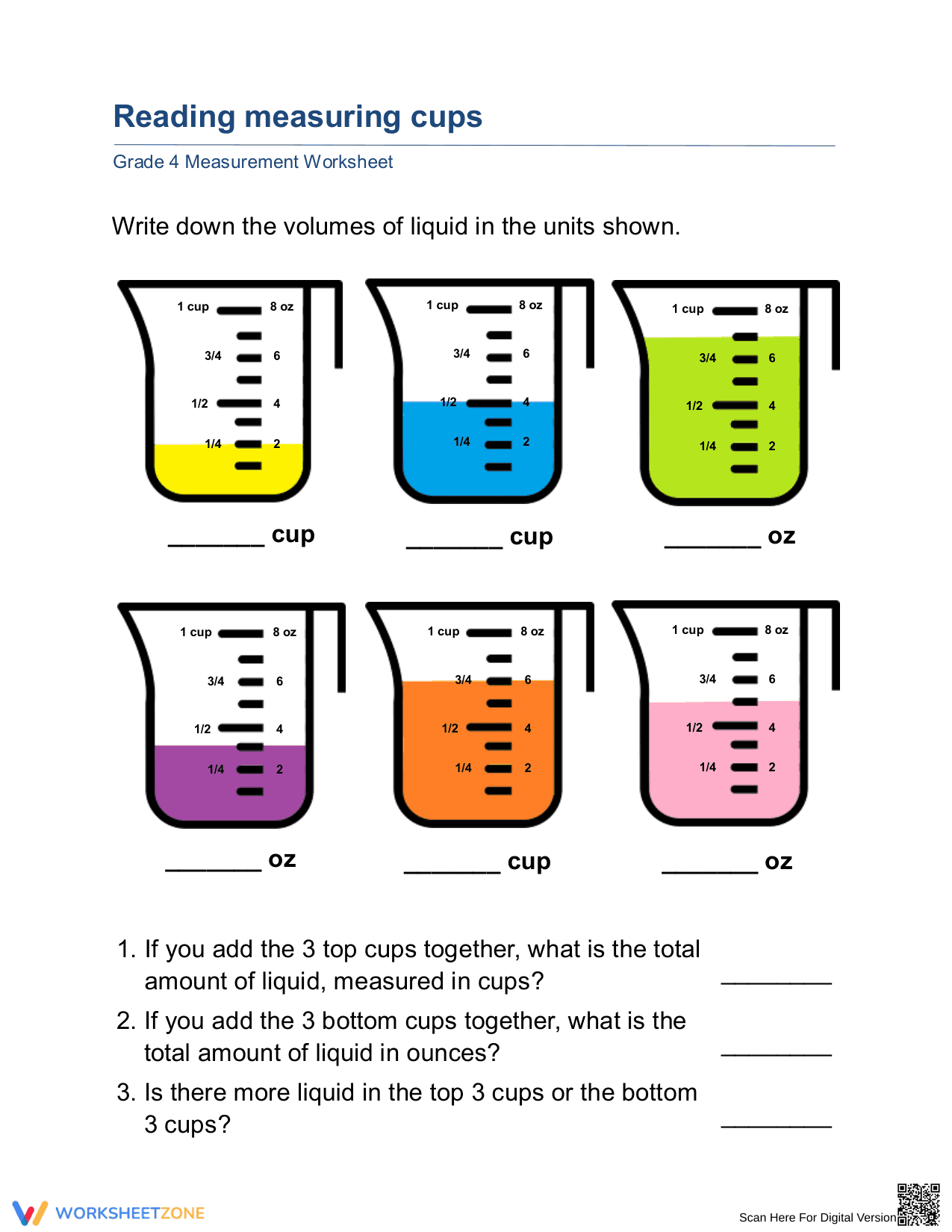 Reading Measuring Cups - Page 1