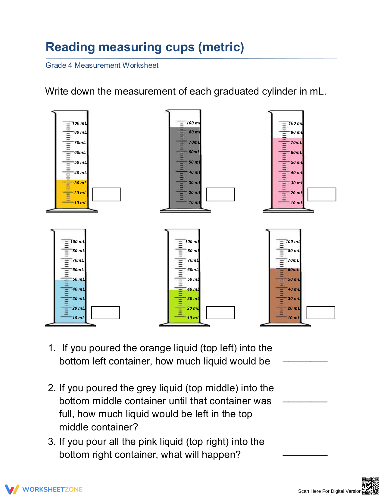 Reading Measuring Cups Metric - Page 1