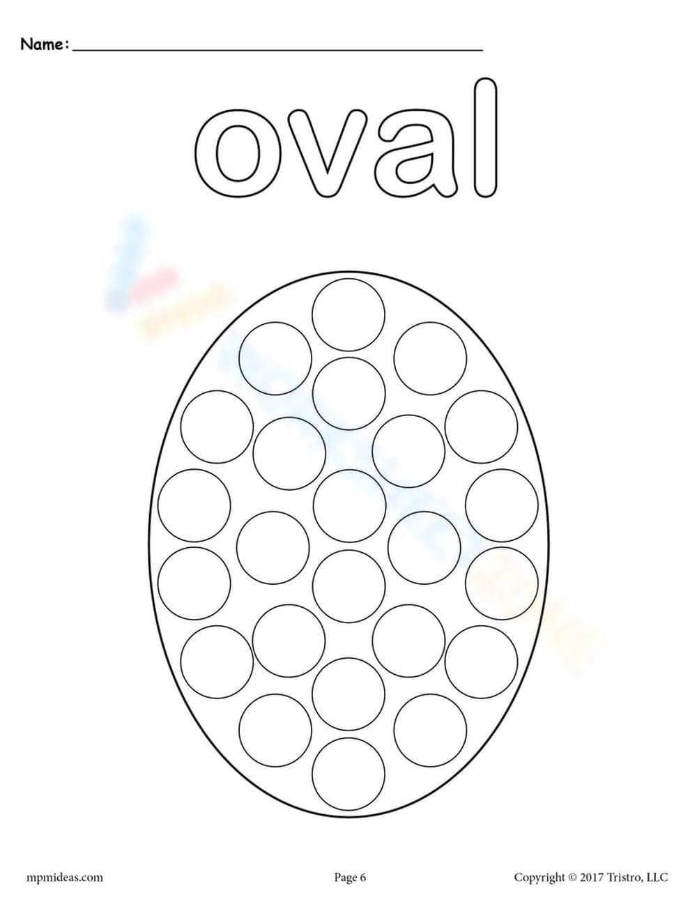Oval Do a Dot Printable - Page 1