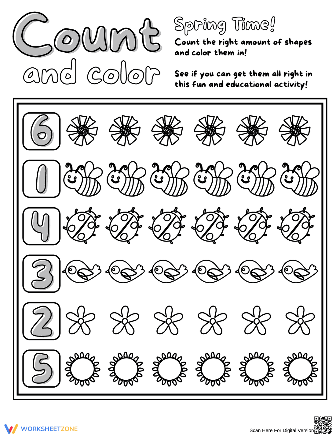 Engage with Spring Time Worksheet - Page 1