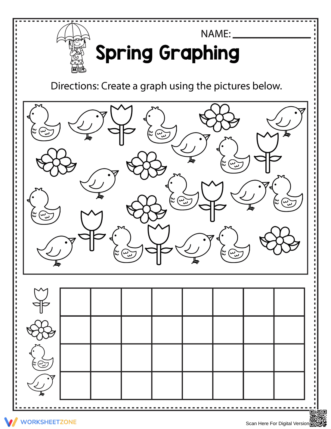 Learn Graphing with Spring Graphing Worksheet - Page 1