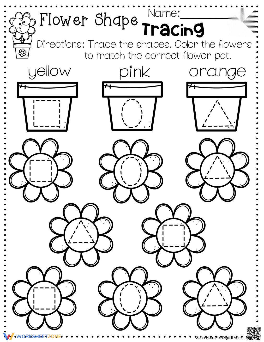 Fun with Tracing in Spring Worksheet - Page 1